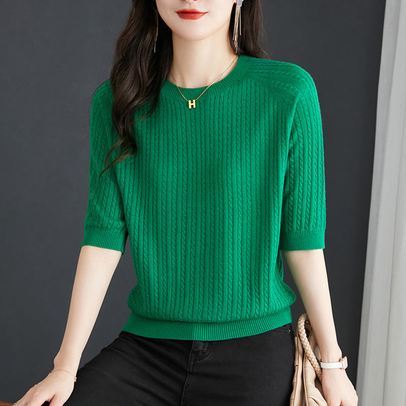 Loose Twist Shape Bottoming Shirt Sweater