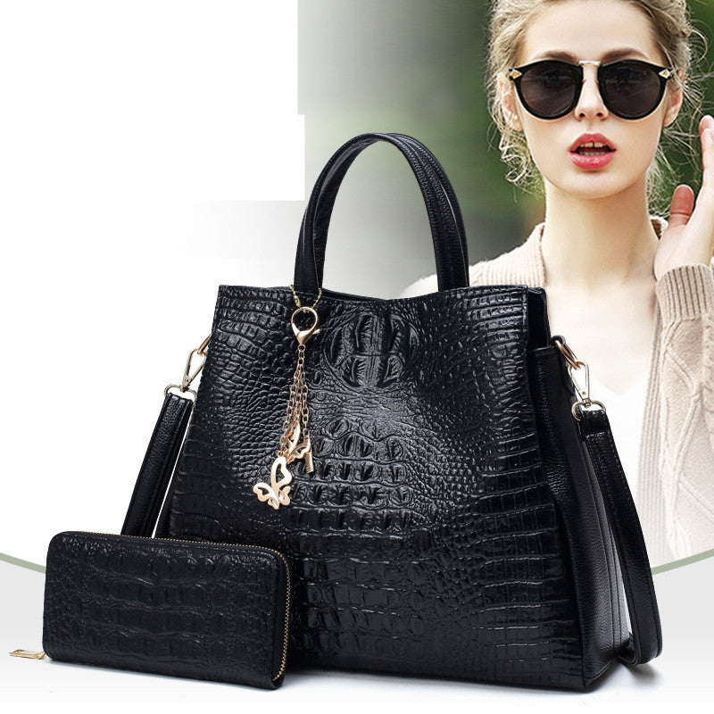 Classic Pattern Women's One-shoulder Diagonal Bag Simple Large-capacity Handbag