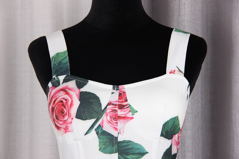 Women's Fashion Print Cake Shape Slip Dress