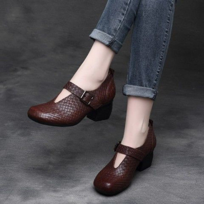 Women's Summer New Retro Square Toe Shoes