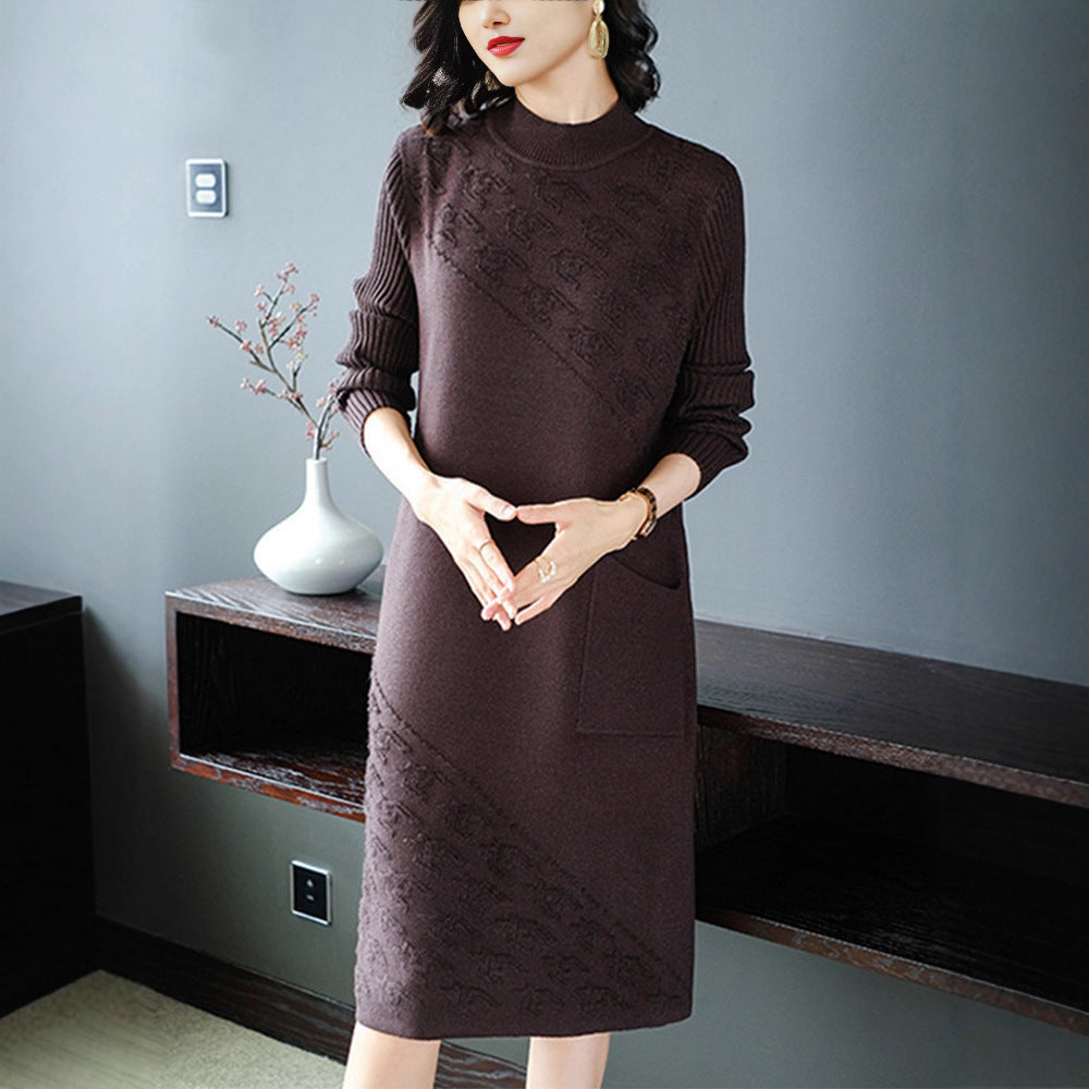 Knitted Dress Women's Bottoming Shirt Inner Wear Woolen Skirt