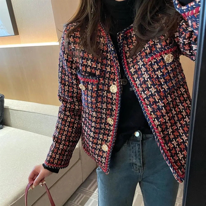 Women's Autumn New Tweed Light Luxury Top Coat