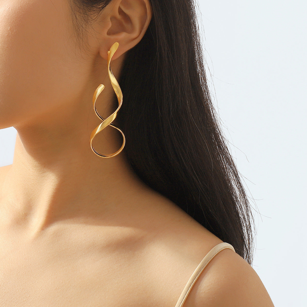 Line Simple Metal Earrings Asymmetric Fashion Earrings