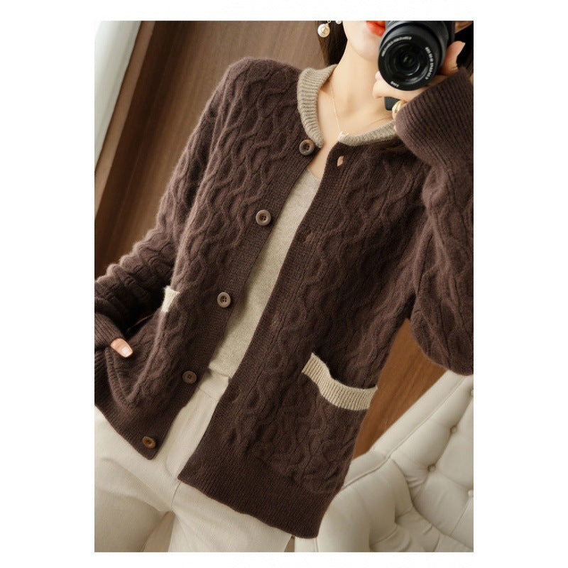 New Twisted Round Neck Cardigan