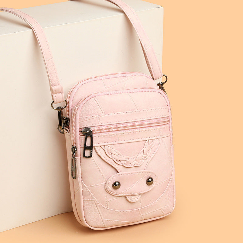 Mobile Phone Bag Soft Leather Fashionable Retro