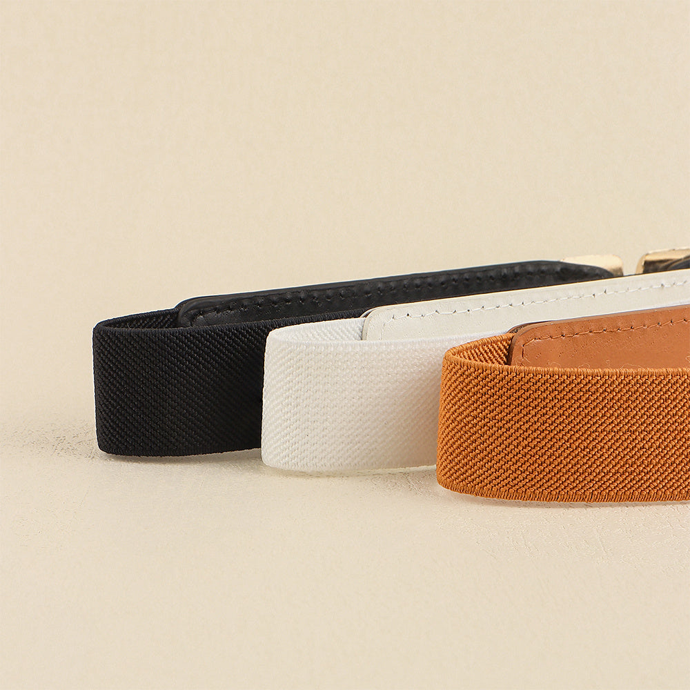 New Diamond-encrusted Women's Elastic Elastic Belt Rhinestones Shiny All-matching Fine Belt Perforation-free Multi-color Skirt Suit Waist Decoration