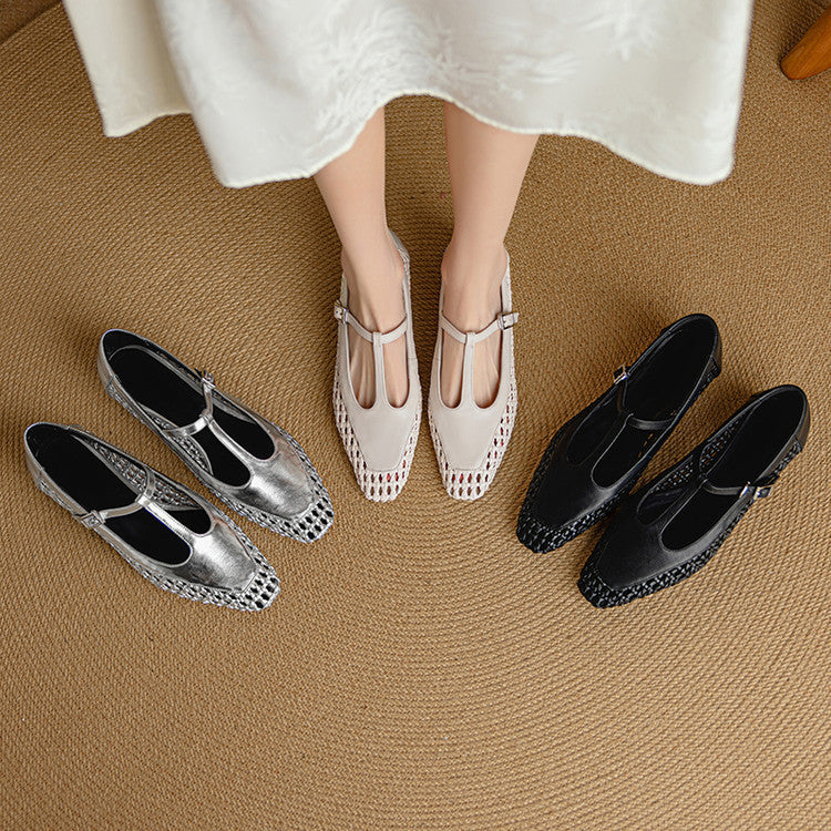 Mid Heel Authentic Leather Silver Mary Jane Shoes Sandals New