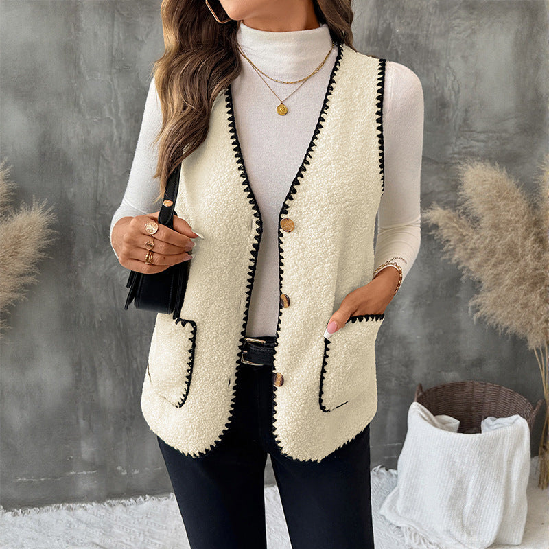 Women's V-neck Lambswool Vest