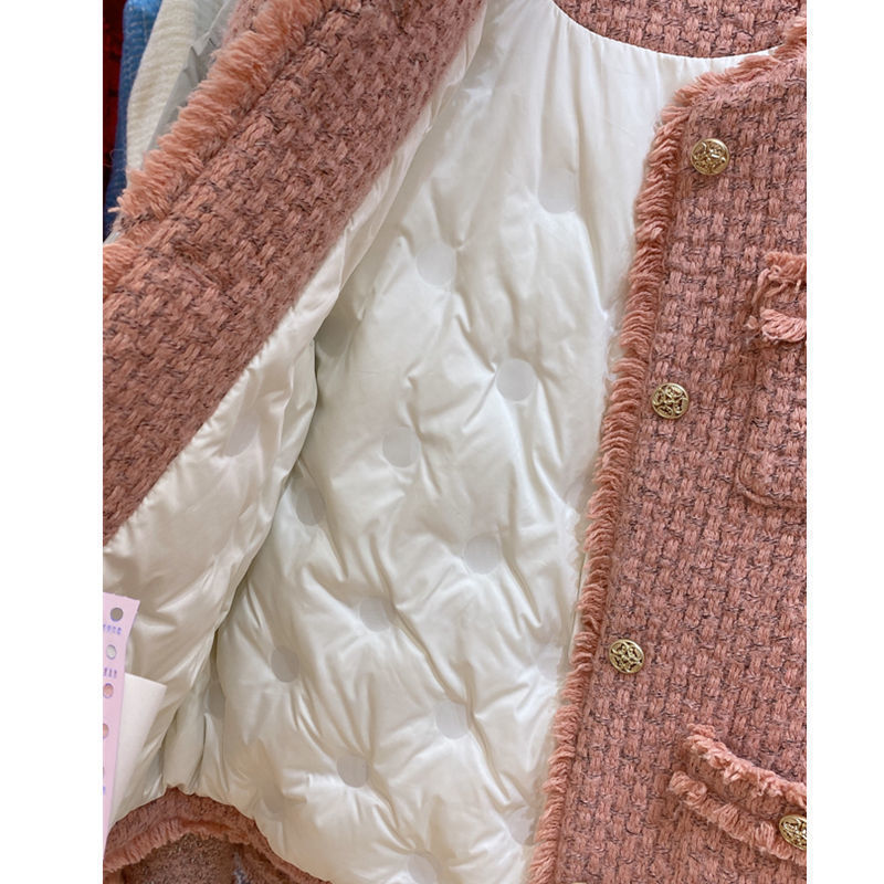 Down Tweed Small Fragrant Short Top