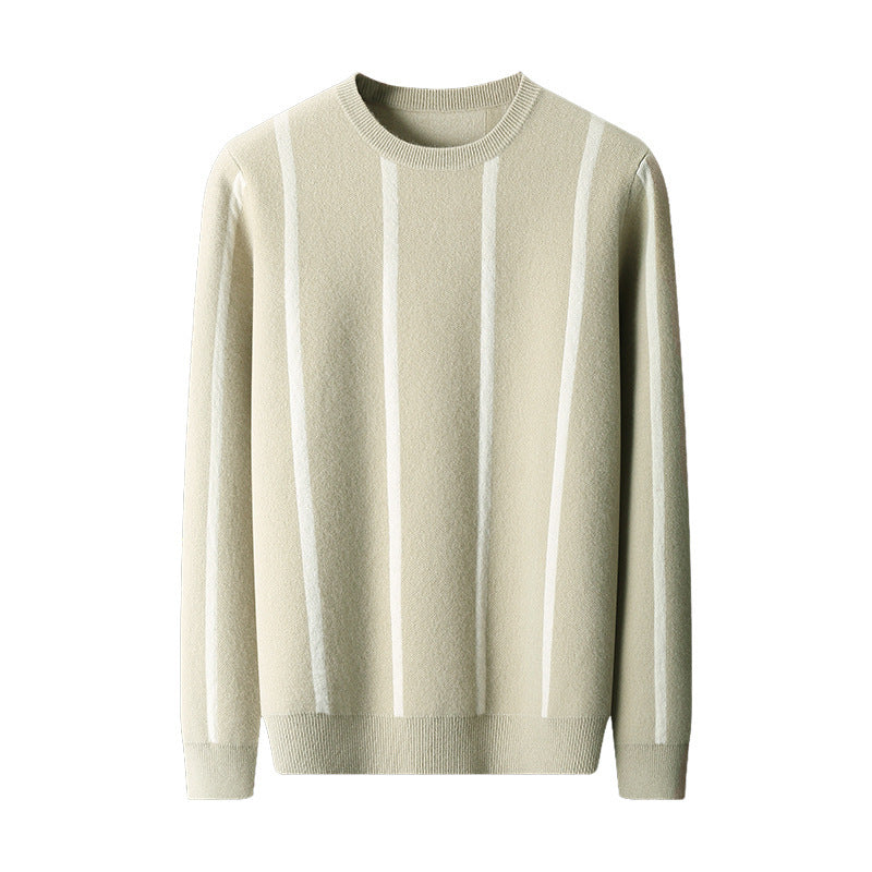 Men's Round Neck Autumn And Winter Thickening Knitted Sweater Loose Casual Wool Tops