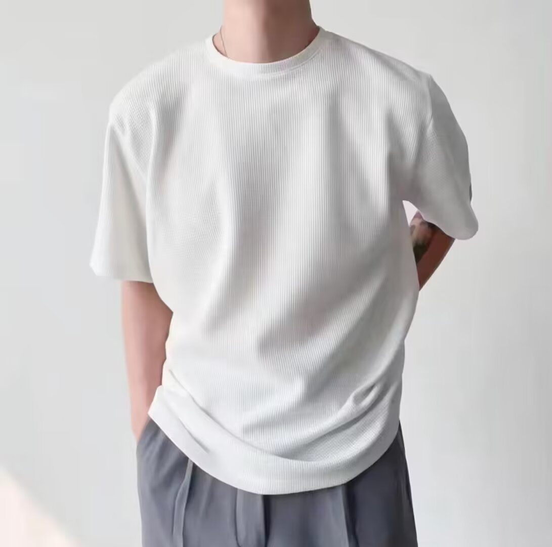 Waffle Men's Casual Half-sleeve Summer Wear