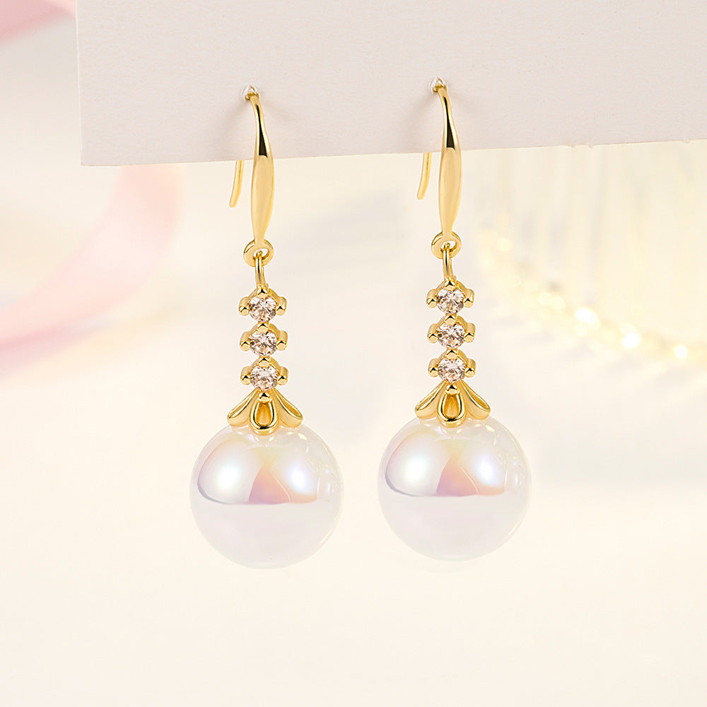 Pearl Four Petal Flower Pendant Girl