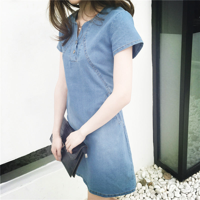 Women's Casual Mid-length Denim Dress