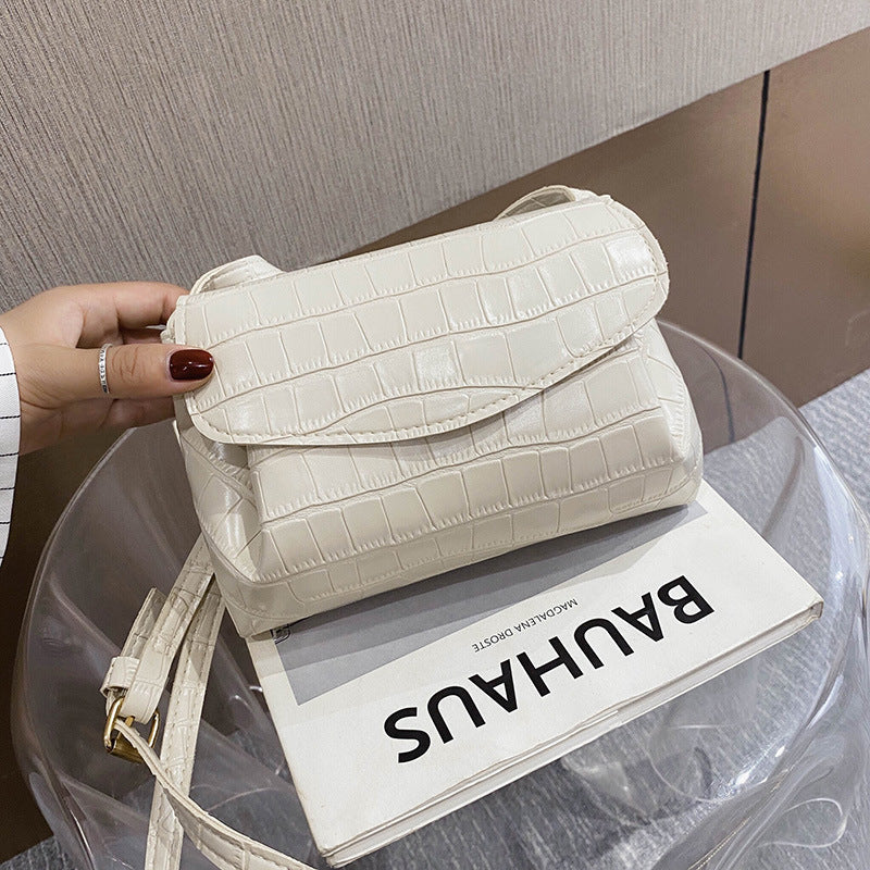 All-match texture single shoulder small square bag