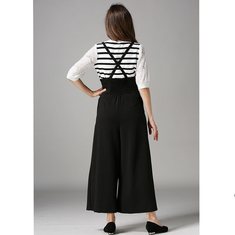Long String High Waistband Wide Leg Pants