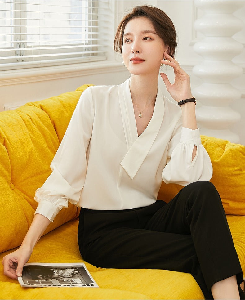 Commuter Long Sleeve Loose V-neck Design Sense Business Wear Overalls