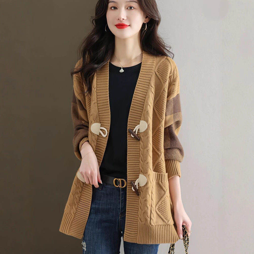 Women's Mid-length Knitted Cardigan Autumn And Winter
