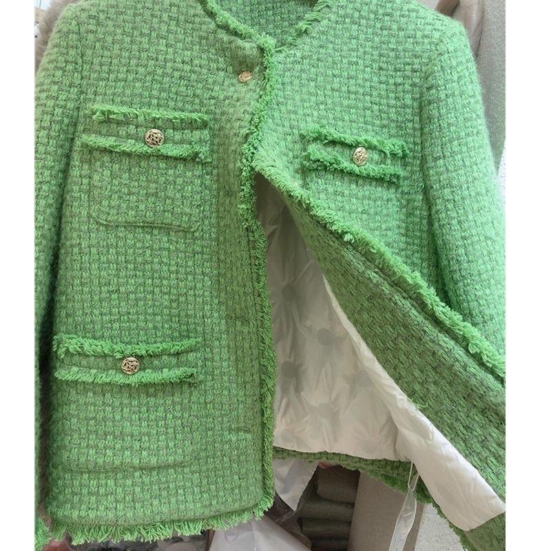 Down Tweed Small Fragrant Short Top