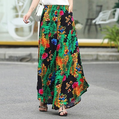 Women's high waist drape large size wide leg pants