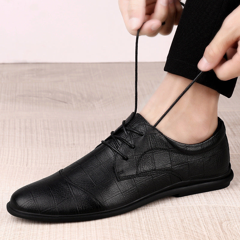 Casual Lace-up Head Layer Cowhide Men's Shoes