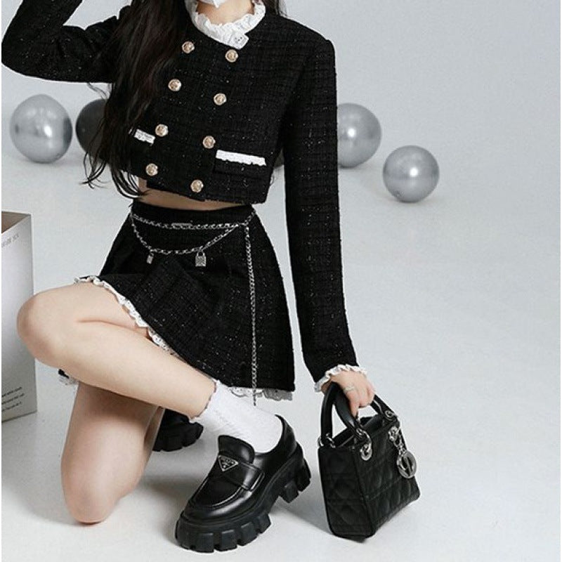 Fashionable Tweed Small Fragrant Coat Girl