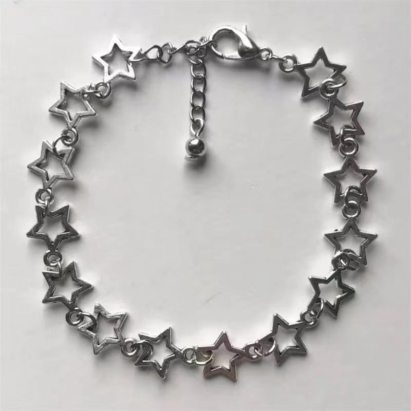 Retro Popular Hollow Out Pentagram Bracelet