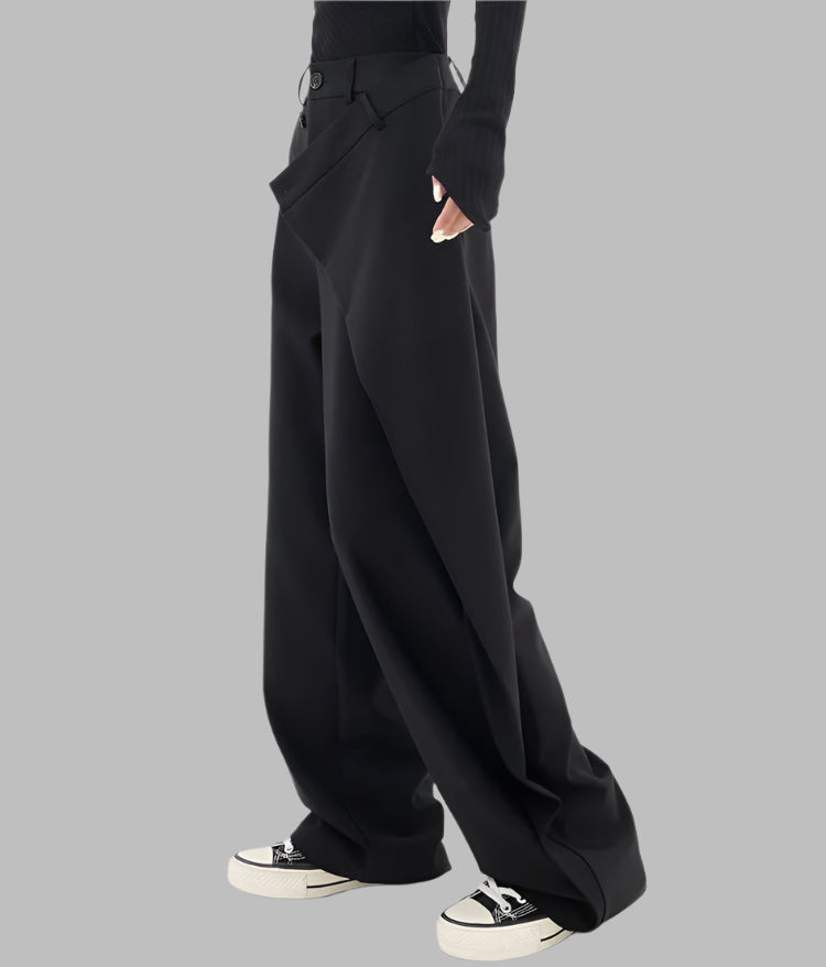 Irregular Wide-leg Pants Ins Fashion Loose Trousers Women's Clothing