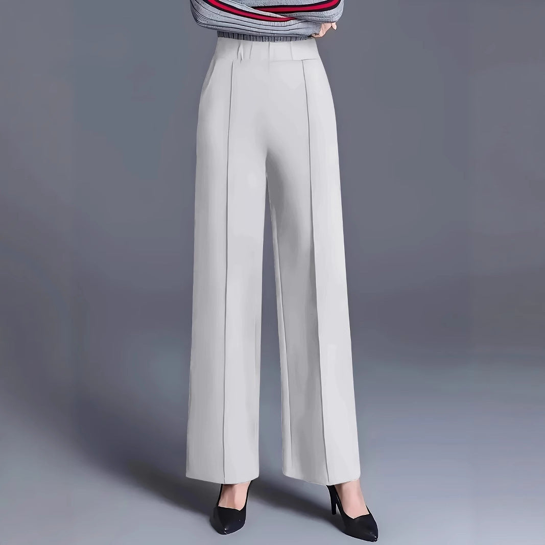Women's Autumn And Winter Solid Color Wide Leg High Waist Loose And Slimming Casual Pants