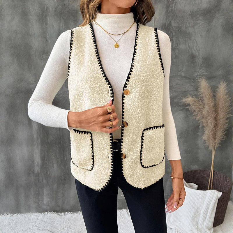 Women's V-neck Lambswool Vest