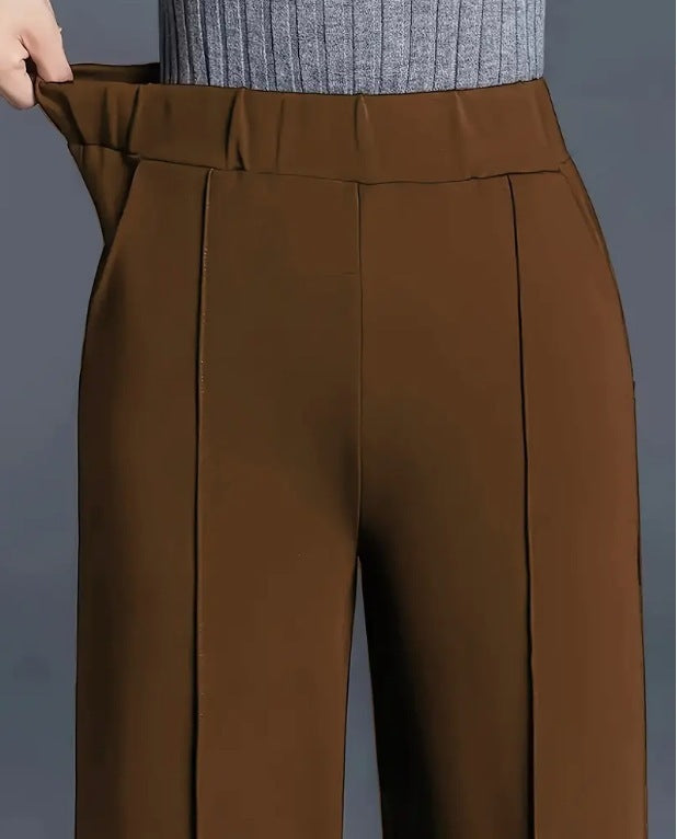 Women's Autumn And Winter Solid Color Wide Leg High Waist Loose And Slimming Casual Pants