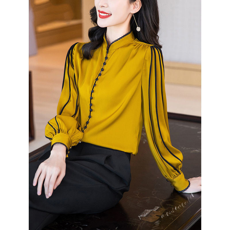 Women's Long Sleeve Solid Color Heavy Shirt