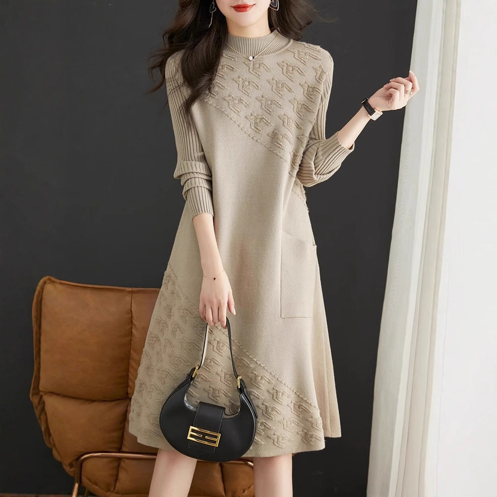 Knitted Dress Women's Bottoming Shirt Inner Wear Woolen Skirt