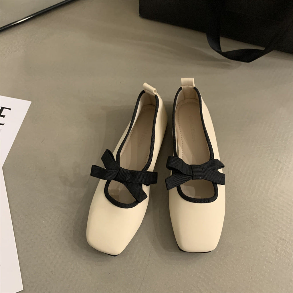 Women Shallow Cut Flat Sole Single Shoes