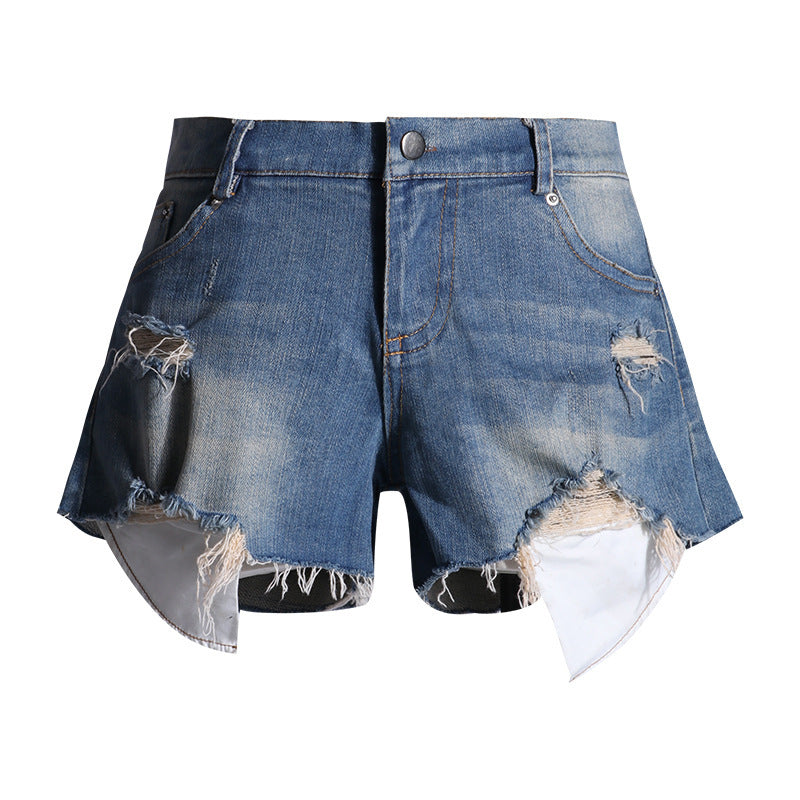 Fashion Personalized Washed Denim Shorts For Women