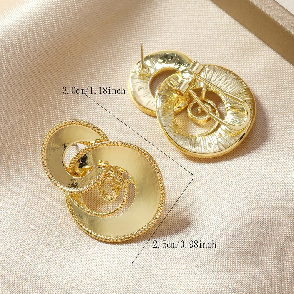 Geometric Gold-plated All-match Ginkgo Leaf Earrings