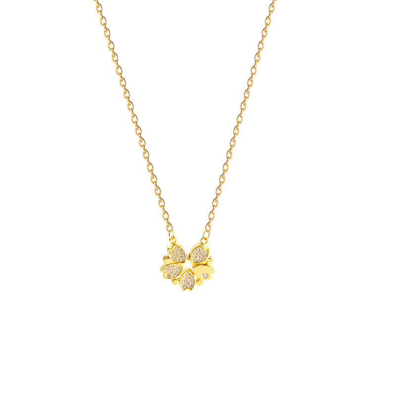 Luxury Four Leaf Clover/Hearts Pendant Necklace - Check video