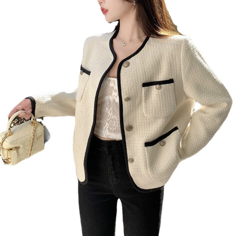 Fashion Ladies French Tweed Top Short Jacket