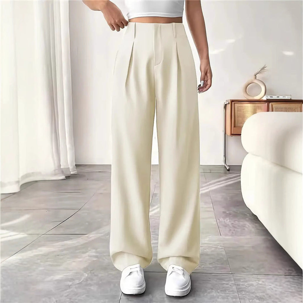 Autumn And Winter High Waist All-matching Wide Leg Leisure Suit Pants For Women