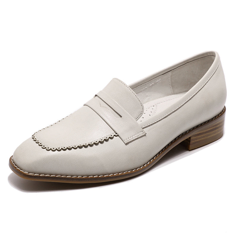 Retro English Style Small Leather Shoes Flat