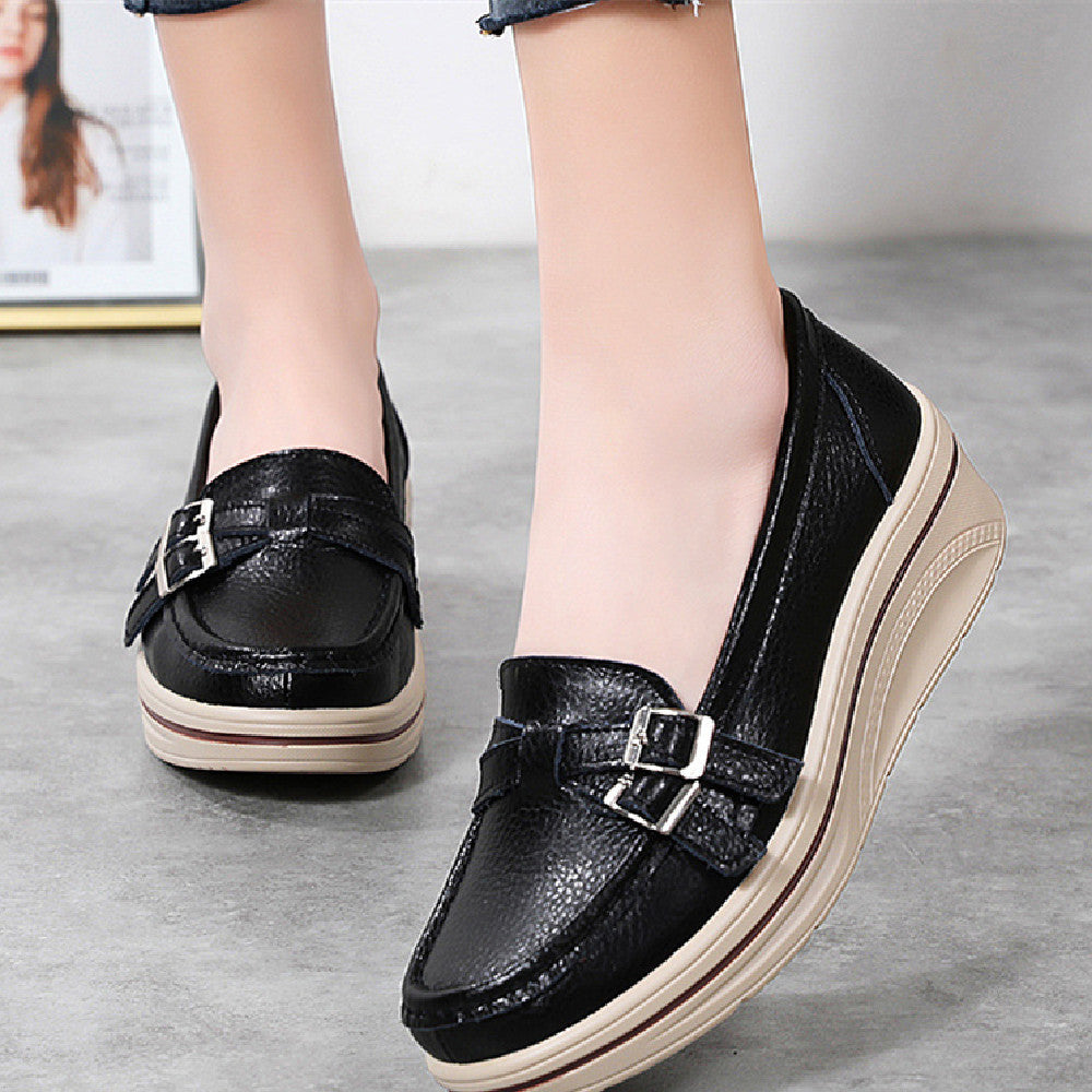New Platform Leather Casual Women's Shoes