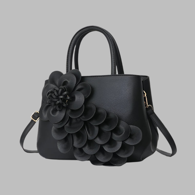 PU leather flower portable shoulder bag