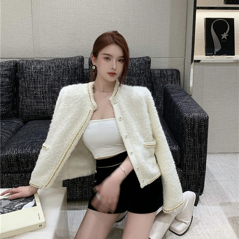 Women's Casual Fashion Temperament Tweed Jacket