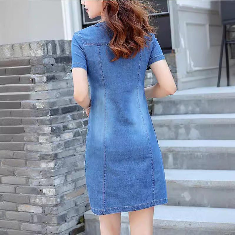 Women's Loose Straight Mid-length Denim Dress