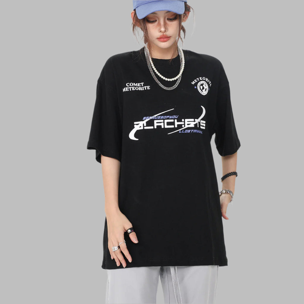 Street American Style Letter Print Short-sleeve T-shirt Fashion