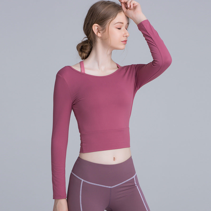 Running Long Sleeve Women Slim T-shirt Yoga Fitness Top