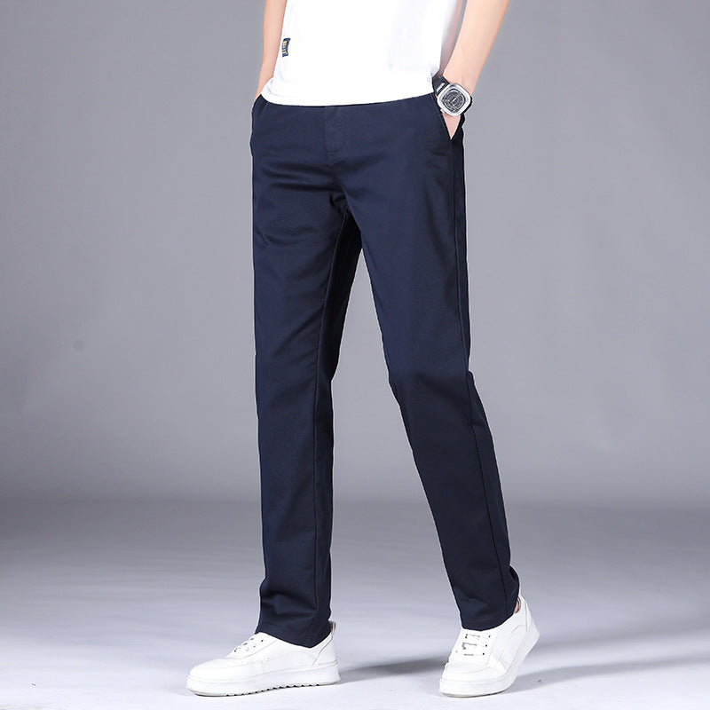 Summer Business Straight Men's High Waist Plus Size Loose Thin Trousers Breathable