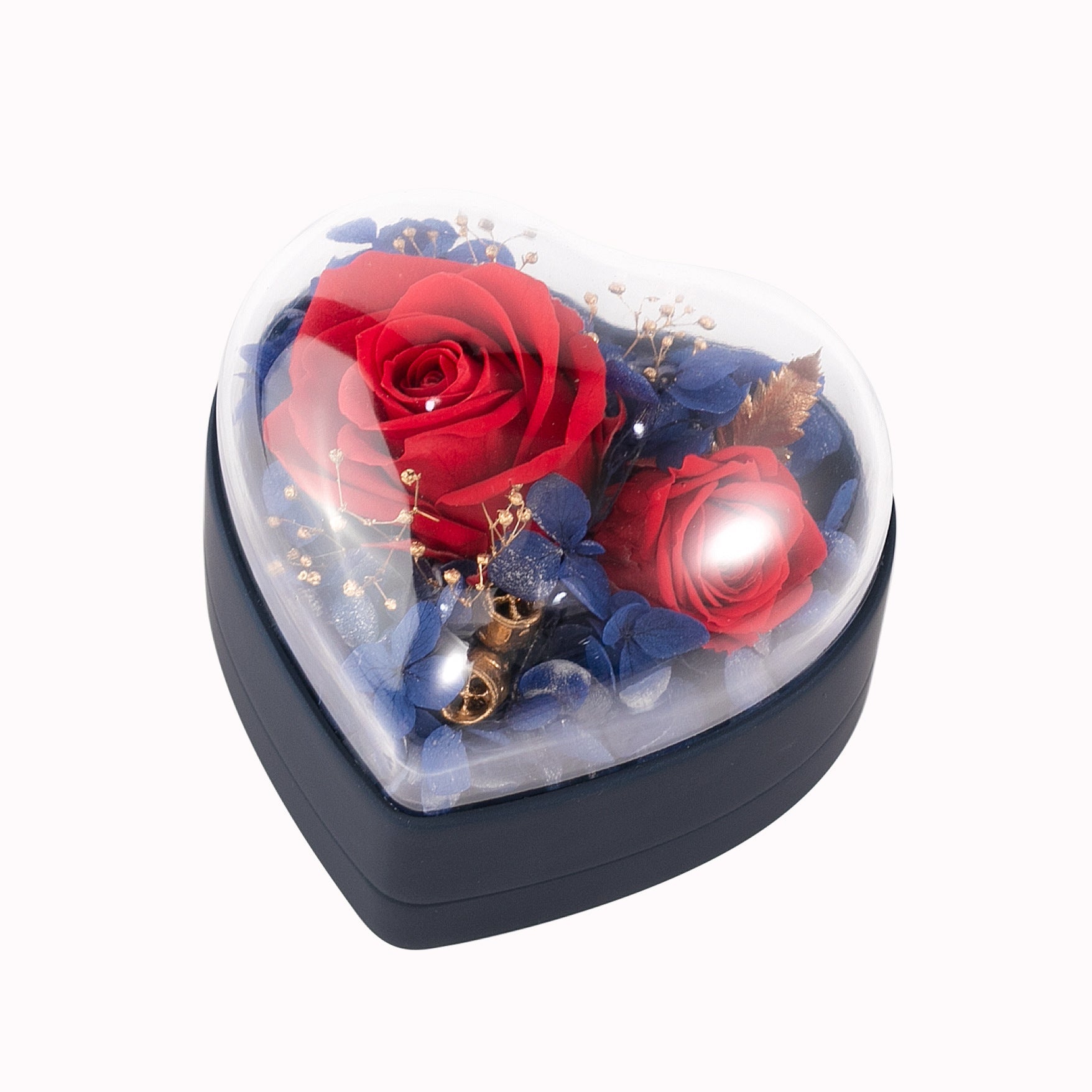 Valentine's Day Gift Box Heart-shaped Preserved Fresh Flower Jewelry Box
