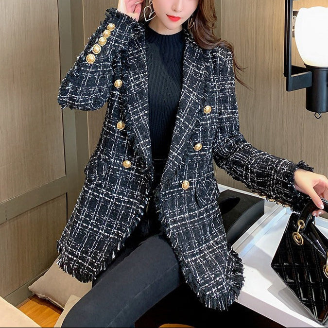 Temperament Tweed Small Fragrance Suit Jacket Women