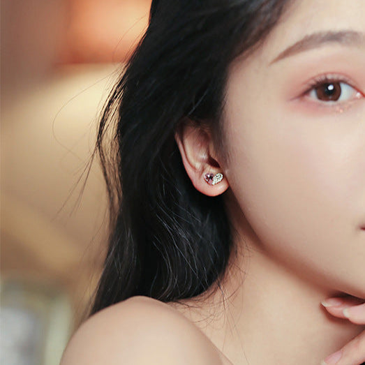 Ins Simple Little Peach Heart Temperament High-end Earrings
