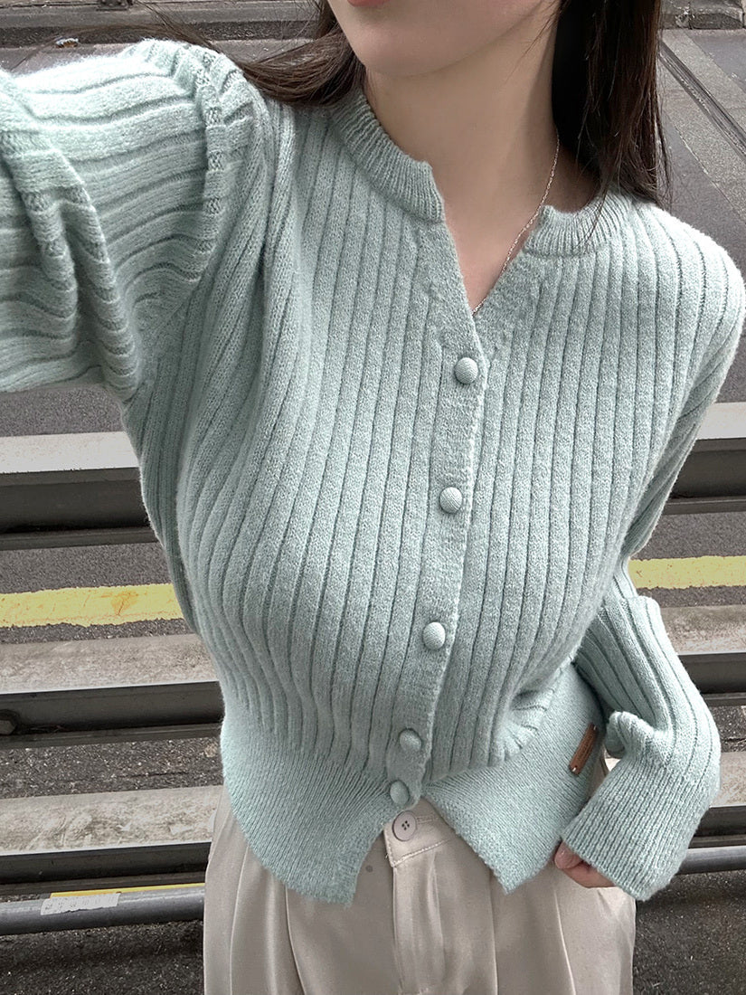 Sweater Coat Women's Slim-fit Long-sleeved Knitted Cardigan